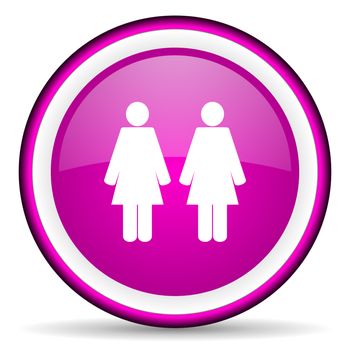 couple violet glossy icon on white background
