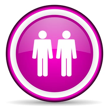 couple violet glossy icon on white background