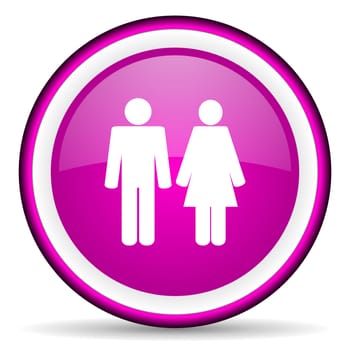 couple violet glossy icon on white background