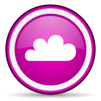 weather violet glossy icon on white background