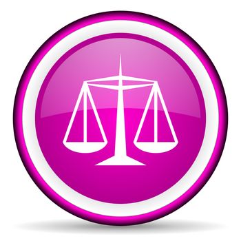 justice violet glossy icon on white background