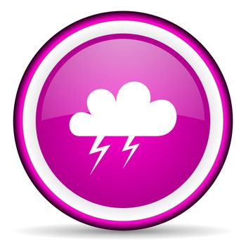 weather violet glossy icon on white background