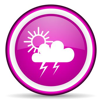 weather violet glossy icon on white background