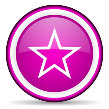 star violet glossy icon on white background