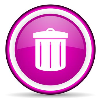 recycle violet glossy icon on white background
