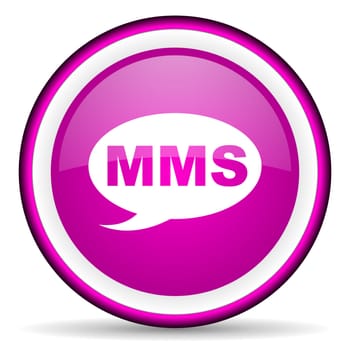 mms violet glossy icon on white background