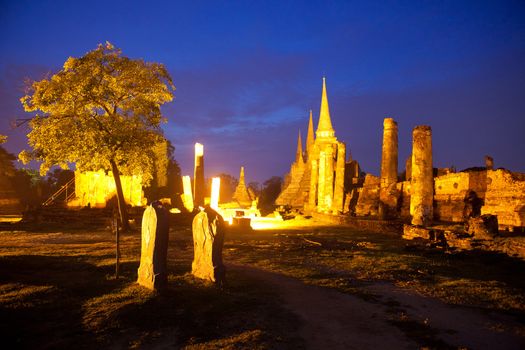 Wat Phra Sri Sanpetch, the historical temple in Ayutthaya, Thailand