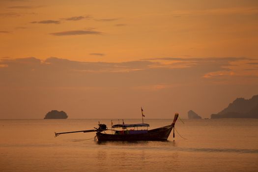 boat on the sea in Southern of Thailand