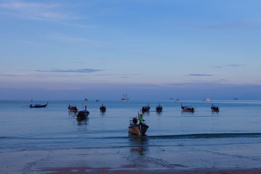 boats on the sea in Southern of Thailand
