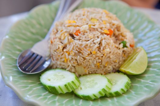 Thai fried rice,served on the dish 