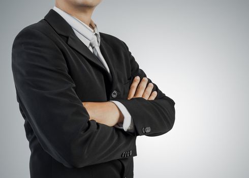 business man standing with confidence