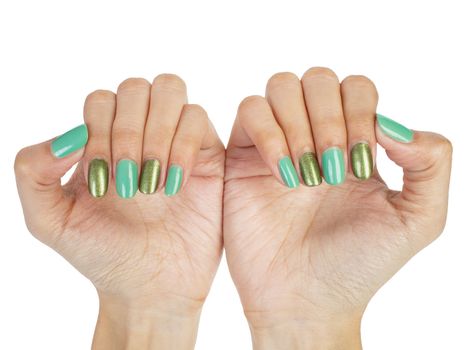 Women hands with nail manicure