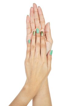 Women hands with nail manicure