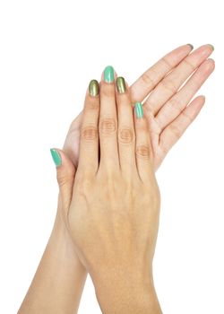 Women hands with nail manicure