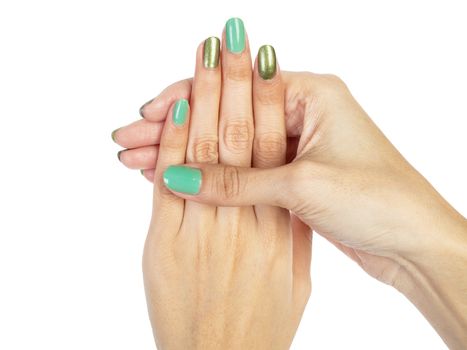 Women hands with nail manicure