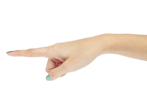 woman hand pressing