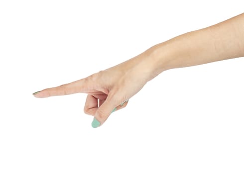 woman hand pressing