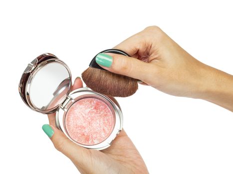 Cosmetic brush and hand