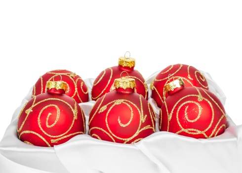 Christmas ball isolated on white background, red color