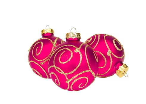 Christmas ball isolated on white background, red color
