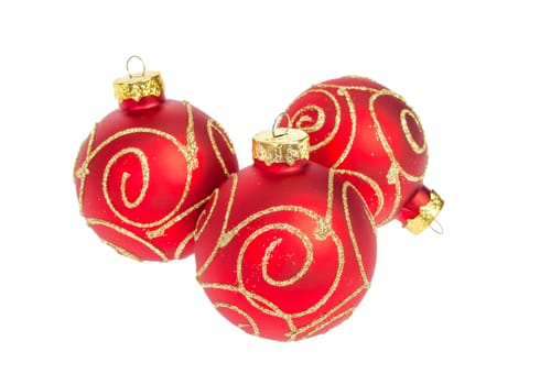 Christmas ball isolated on white background, red color