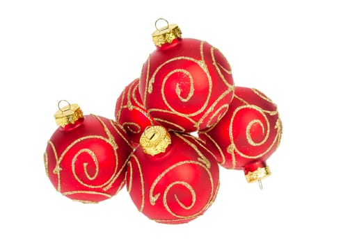 Christmas ball isolated on white background, red color