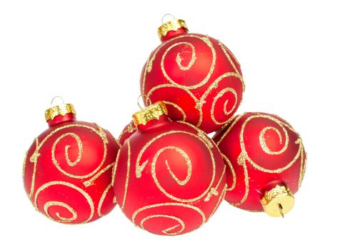 Christmas ball isolated on white background, red color