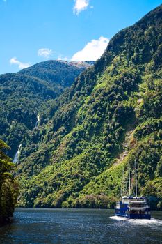 Cruise ship at Doubtful Sound, New Zealand