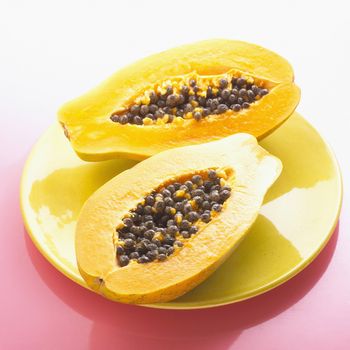 Halved Papaya