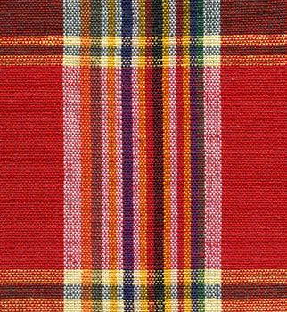 Red and yellow square fabric pattern background 
