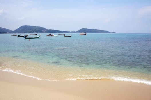 Long Tail boat at tropical beach