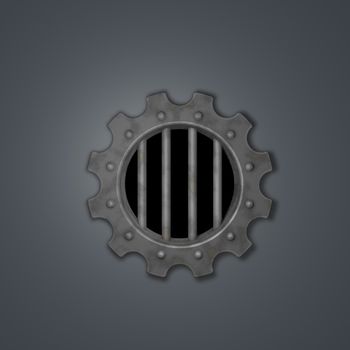 gear wheel prison window - 3d illustration