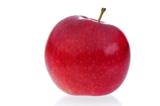 Fresh ripe red apple on white background