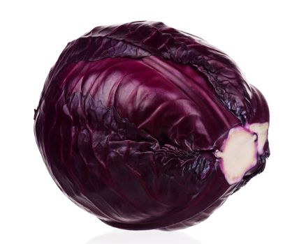 Fresh red cabbage vegetable on white background