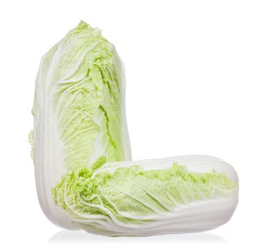 Fresh Chinese cabbage vegetable on white background