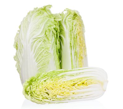 Fresh Chinese cabbage vegetable on white background