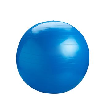 Blue gyms ball or yoga ball isolated 