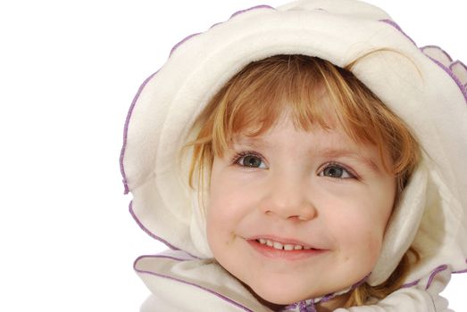 Happy little girl with hat portrait