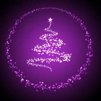 christmas background for your designs with a christmas tree in purple