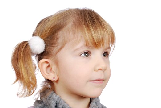 Little girl closeup portrait studio shot