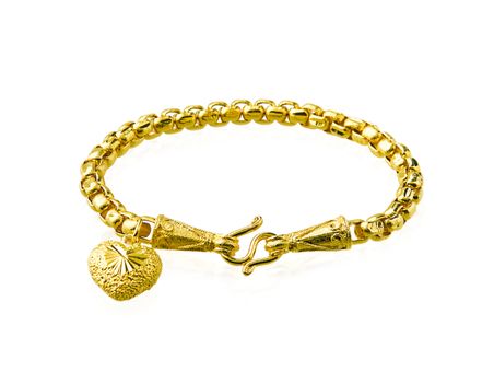 Golden bracelet with heart shape 