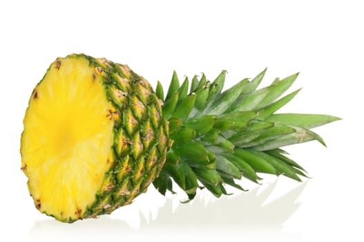 Fresh slice pineapple isolated on white background
