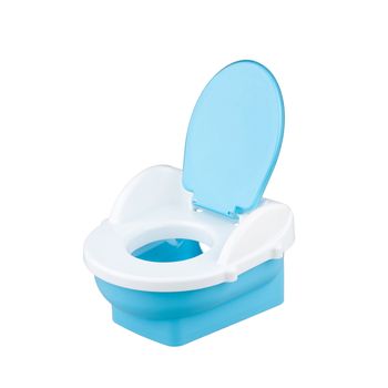 Blue baby toilet isolates on white 