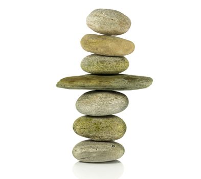 stones in balance isolated on white