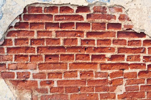 highly detailed ruined red brick wall background