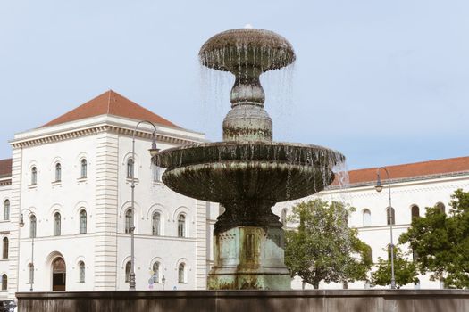 Fountains at the Geschwister-Scholl-Platz, in front of the Ludwig Maximilian University in Munich