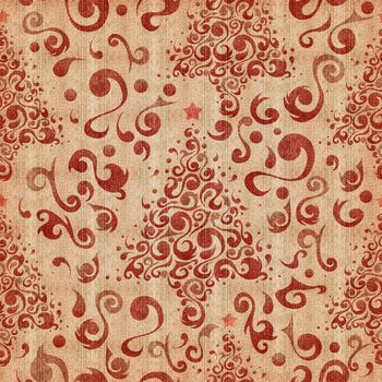Vintage Christmas jean fabric seamless pattern background.