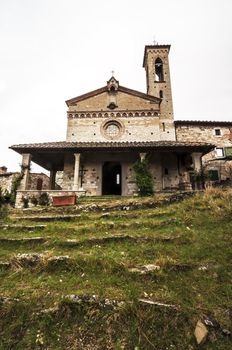 medieval church on the chianti hills in Tuscany, Italy