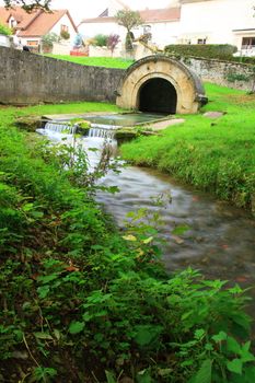 water canal in small town while working 