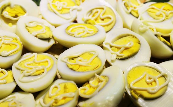 Eggs with mayonnaise for salad buffet food